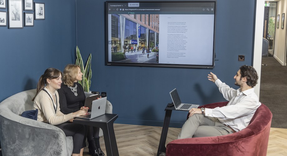 A scheme review meeting at the Yeats office
